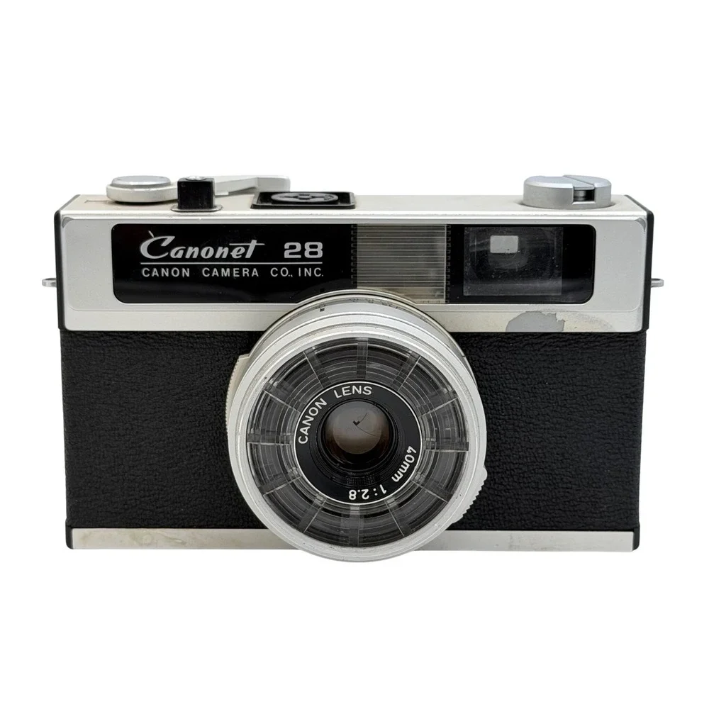 Canon Canonet 28 Rangefinder 35mm Film Camera 40mm f2.8 Lens Silver Black Japan